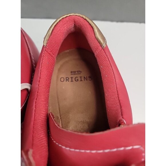 Earth Origins Etta Womens Red Leather Comfort Shoes Sneakers Sz 9.5 Zipper EUC! - Picture 14 of 16